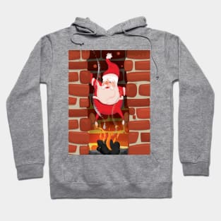 Santa Stuck up a chimney Hoodie